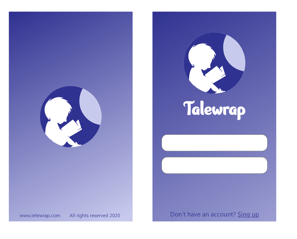 This image has an empty alt attribute; its file name is Talewrap-splash-and-login.png